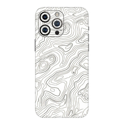Apple iPhone Skins (All Models) - White Black Swirls - 3D Embossed Finish (L-219) iPhone 14 Pro Max