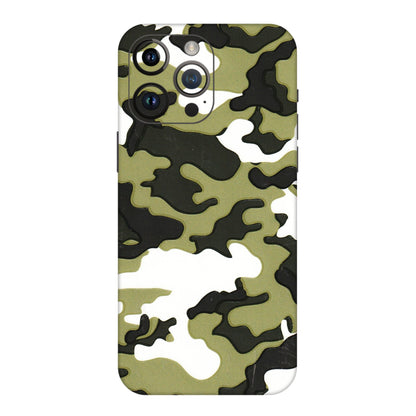 Apple iPhone Skins (All Models) - Camouflages White And Green - 3D Embossed Finish (L-243) iPhone 14 Pro Max