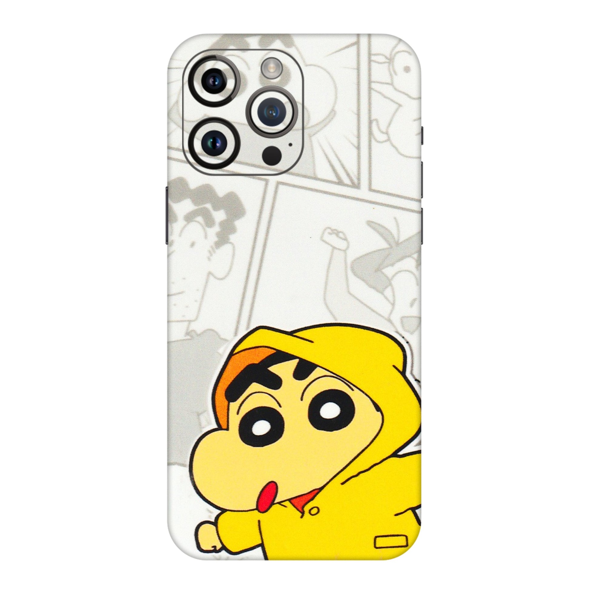 Apple iPhone Skins (All Models) - Yellow Shinchan Comic - 3D Embossed Finish (L-246) iPhone 14 Pro Max