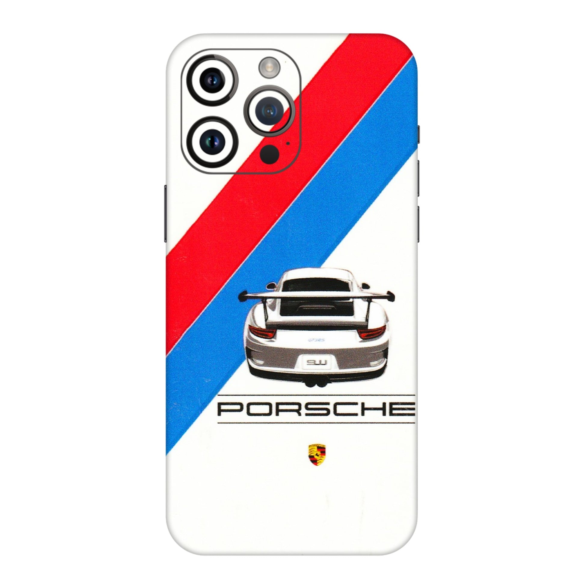 Apple iPhone Skins (All Models) - Porche Car Sober Logo - 3D Embossed Finish (L-248) iPhone 14 Pro Max