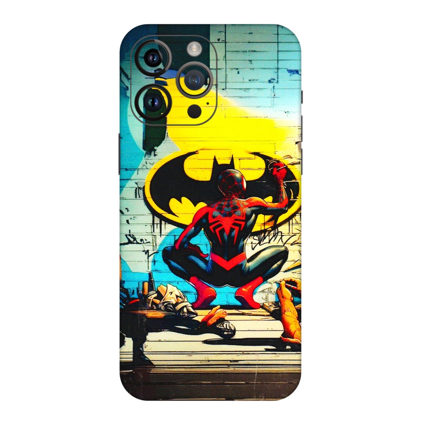 Apple iPhone Skins (All Models) - New Spiderman Bat Logo - 3D Embossed Finish (L-309) iPhone 14 Pro Max