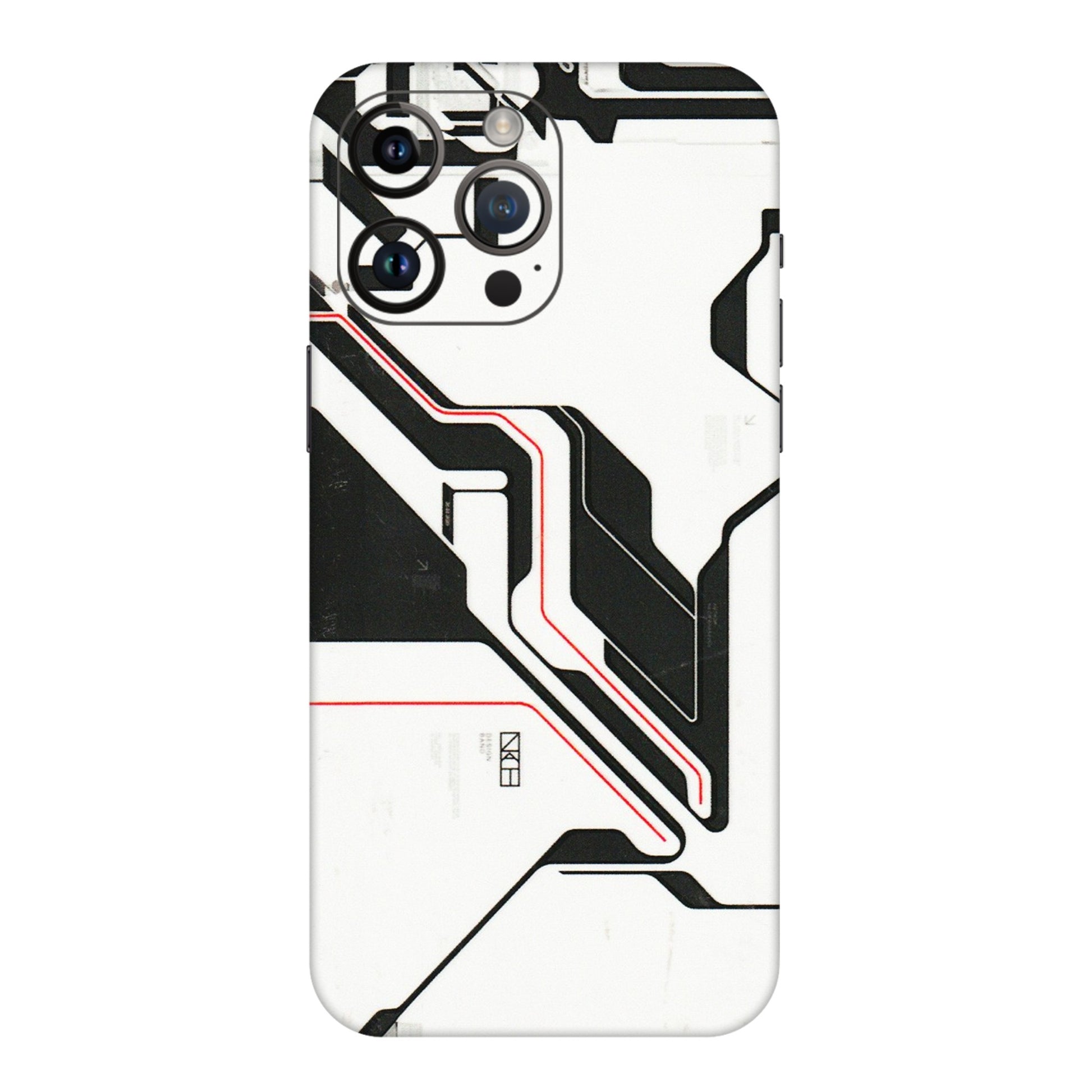 Apple iPhone Skins (All Models) - White Techy Logo - 3D Embossed Finish (L-312) iPhone 14 Pro Max