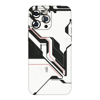 Apple iPhone Skins (All Models) - White Techy Logo - 3D Embossed Finish (L-312) iPhone 14 Pro Max