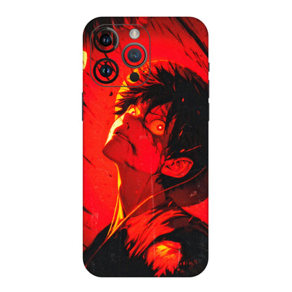 Apple iPhone Skins (All Models) - D.Luffy Power Up One Piece Anime - 3D Embossed Finish (L-326) iPhone 14 Pro Max