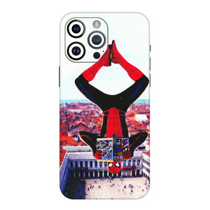 Apple iPhone Skins (All Models) - Spiderman Hanging - 3D Embossed Finish (L-53) iPhone 14 Pro Max