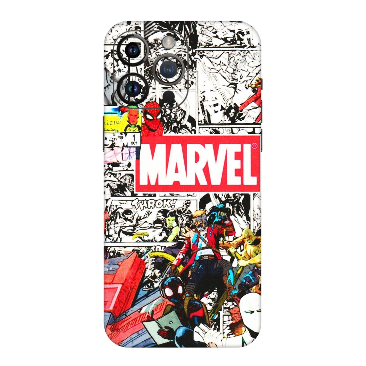 Apple iPhone Skins (All Models) - Marvel Colorful Comic - 3D Embossed Finish (L-64) iPhone 14 Pro Max