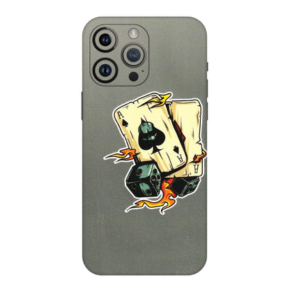 Apple iPhone Skins (All Models) - Grey Cards Of Ace - 3D Embossed Finish (L-77) iPhone 14 Pro Max