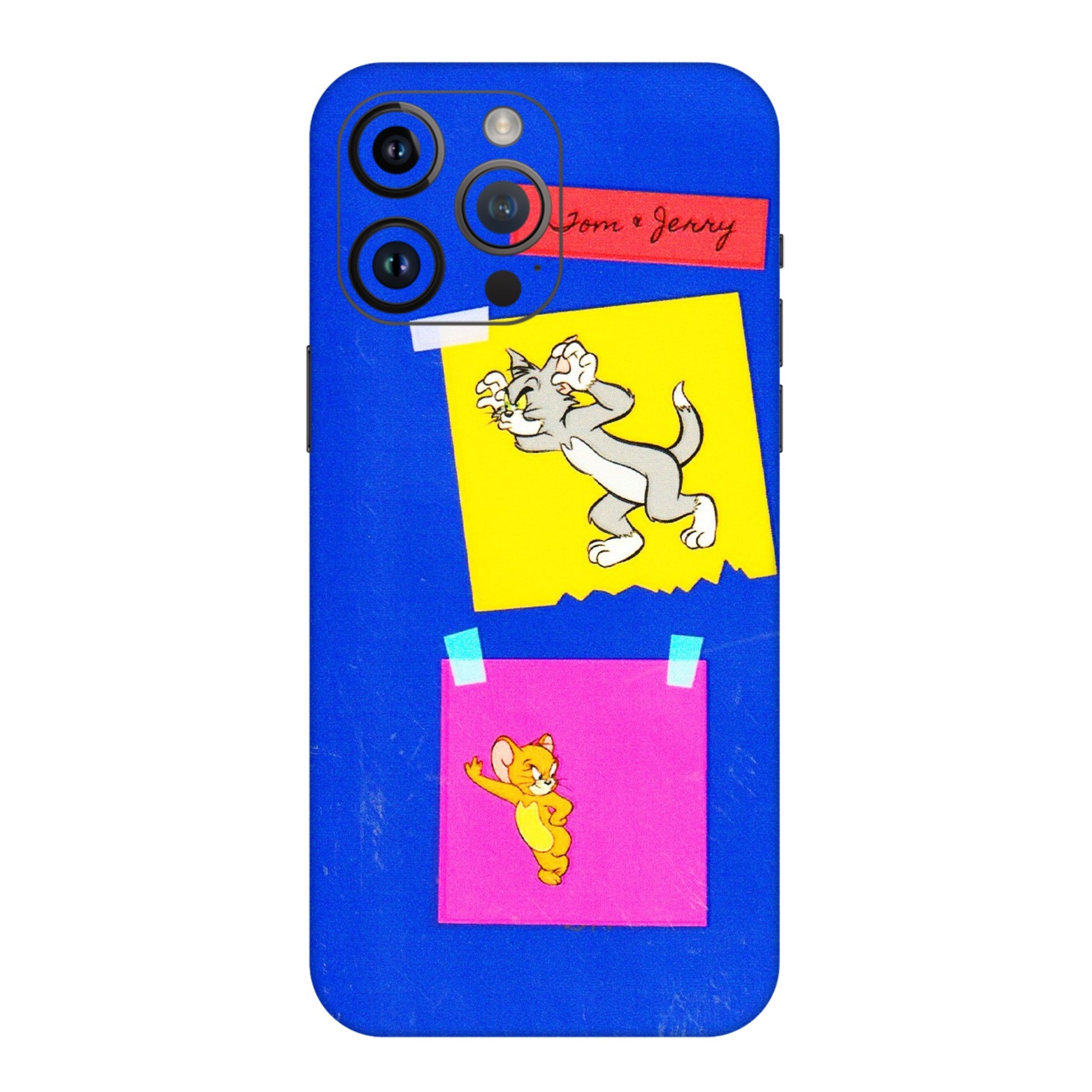 Apple iPhone Skins (All Models) - Tom N Jerry Sticky Notes - 3D Embossed Finish (L-88) iPhone 14 Pro Max