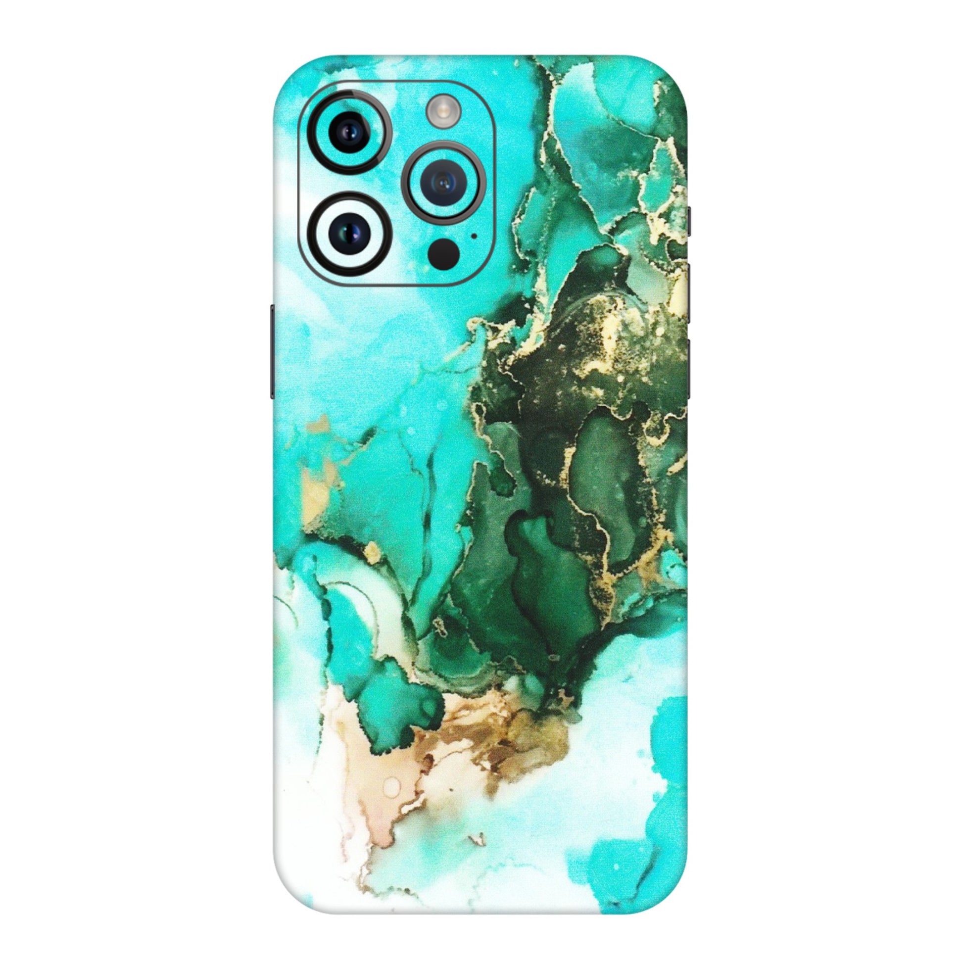 Apple iPhone Skins (All Models) - The Blue Gold Marble - Matte Finish (M-124) iPhone 14 Pro Max