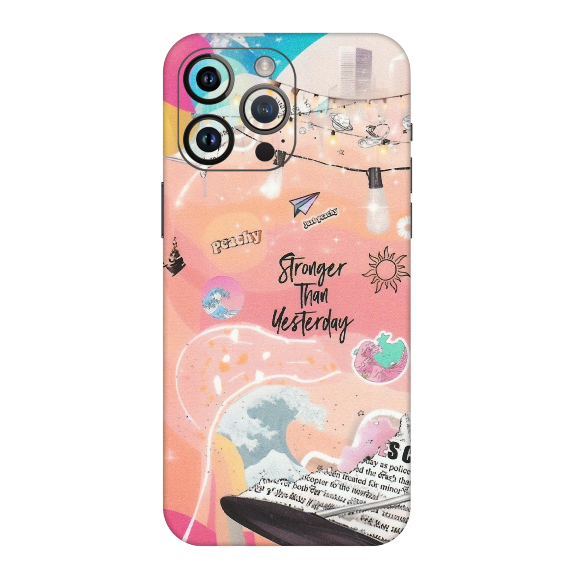 Apple iPhone Skins (All Models) - Stronger Then Yesterday - Matte Finish (M-128) iPhone 14 Pro Max