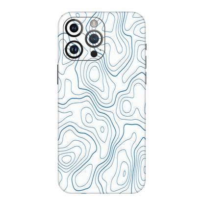Apple iPhone Skins (All Models) - Blue And White Swirls - Matte Finish (M-139) iPhone 14 Pro Max