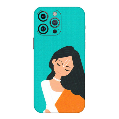 Apple iPhone Skins (All Models) - Radhe Radhe With Hindu Symbol - Matte Finish (M-164) iPhone 14 Pro Max