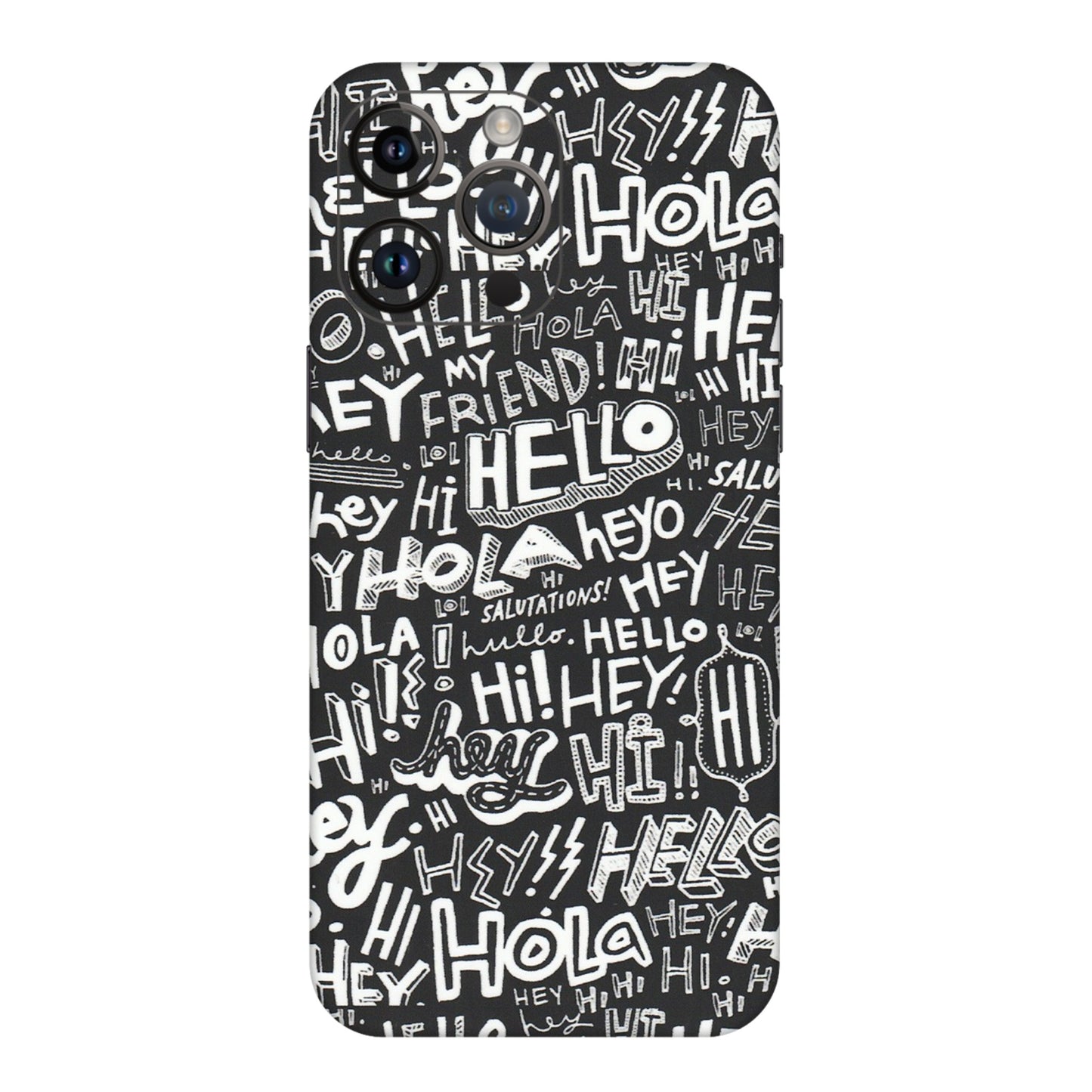 Apple iPhone Skins (All Models) - Hi Hello Doodles - Matte Finish (M-25) iPhone 14 Pro Max