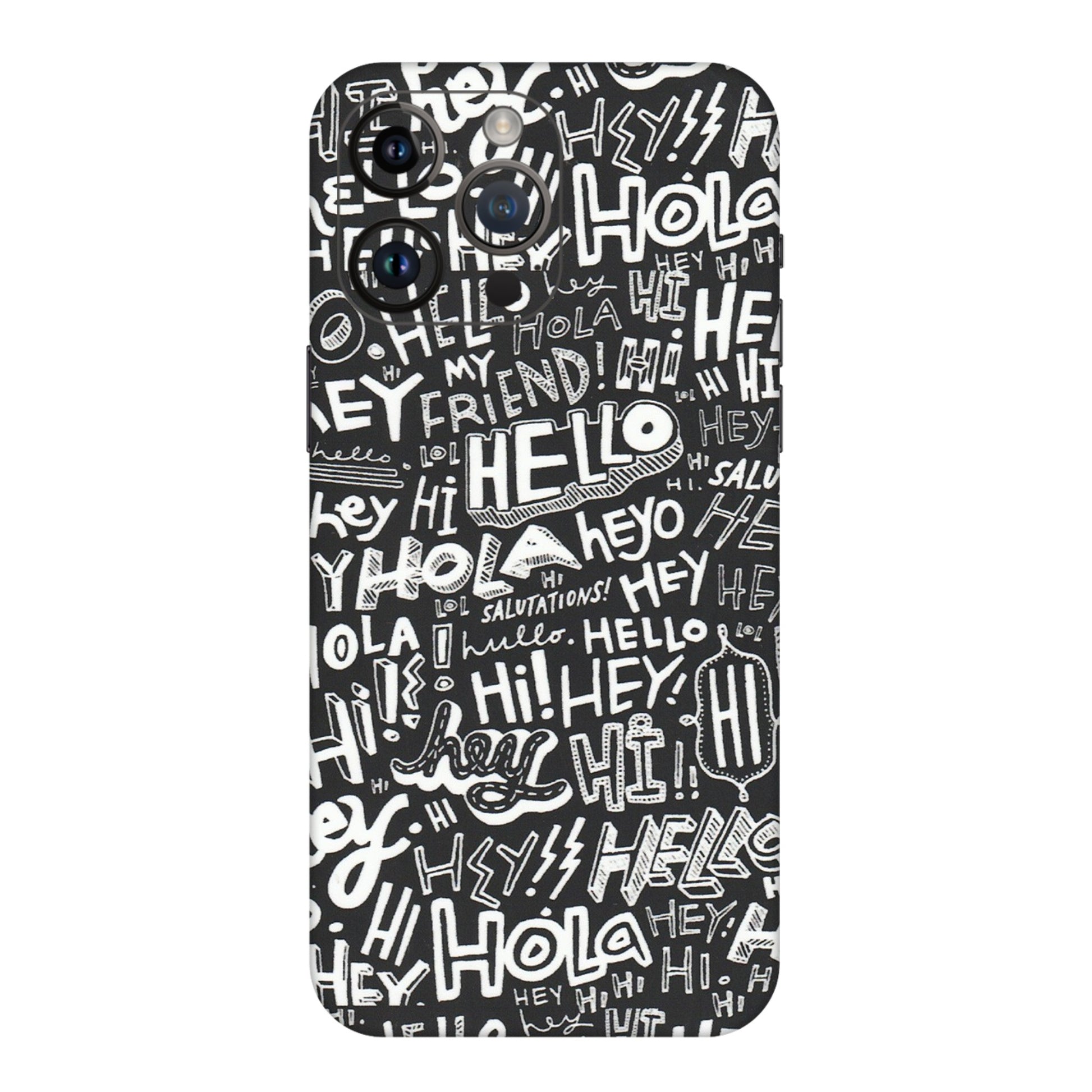 Apple iPhone Skins (All Models) - Hi Hello Doodles - Matte Finish (M-25) iPhone 14 Pro Max