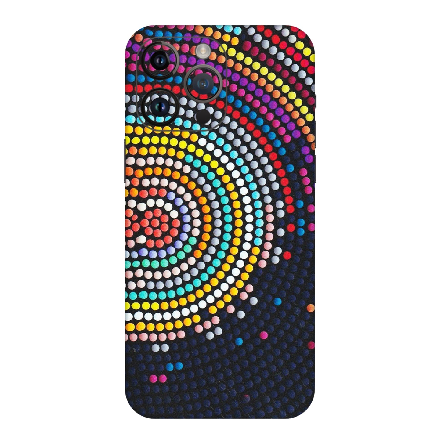 Apple iPhone Skins (All Models) - Rainbow Dot Mandala - Matte Finish (M-97) iPhone 14 Pro Max