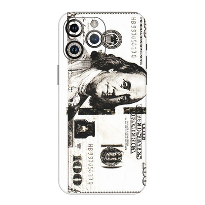 Apple iPhone Skins (All Models) - 100 Dollar Currency - Transparent Finish (T-01) iPhone 14 Pro Max