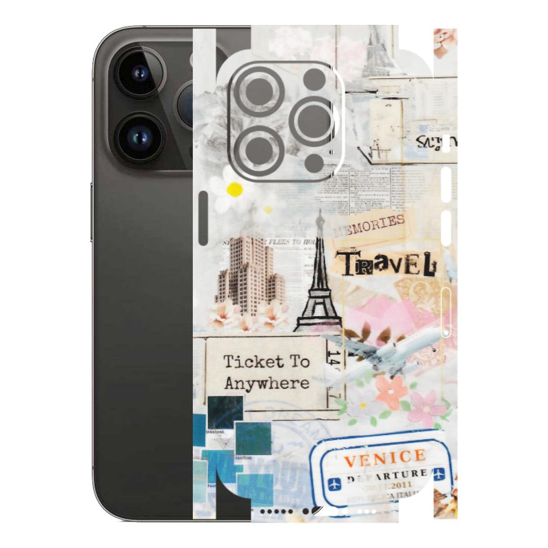 Apple iPhone Skins (All Models) - Travel Memories - Transparent Finish (T-09) iPhone 14 Pro