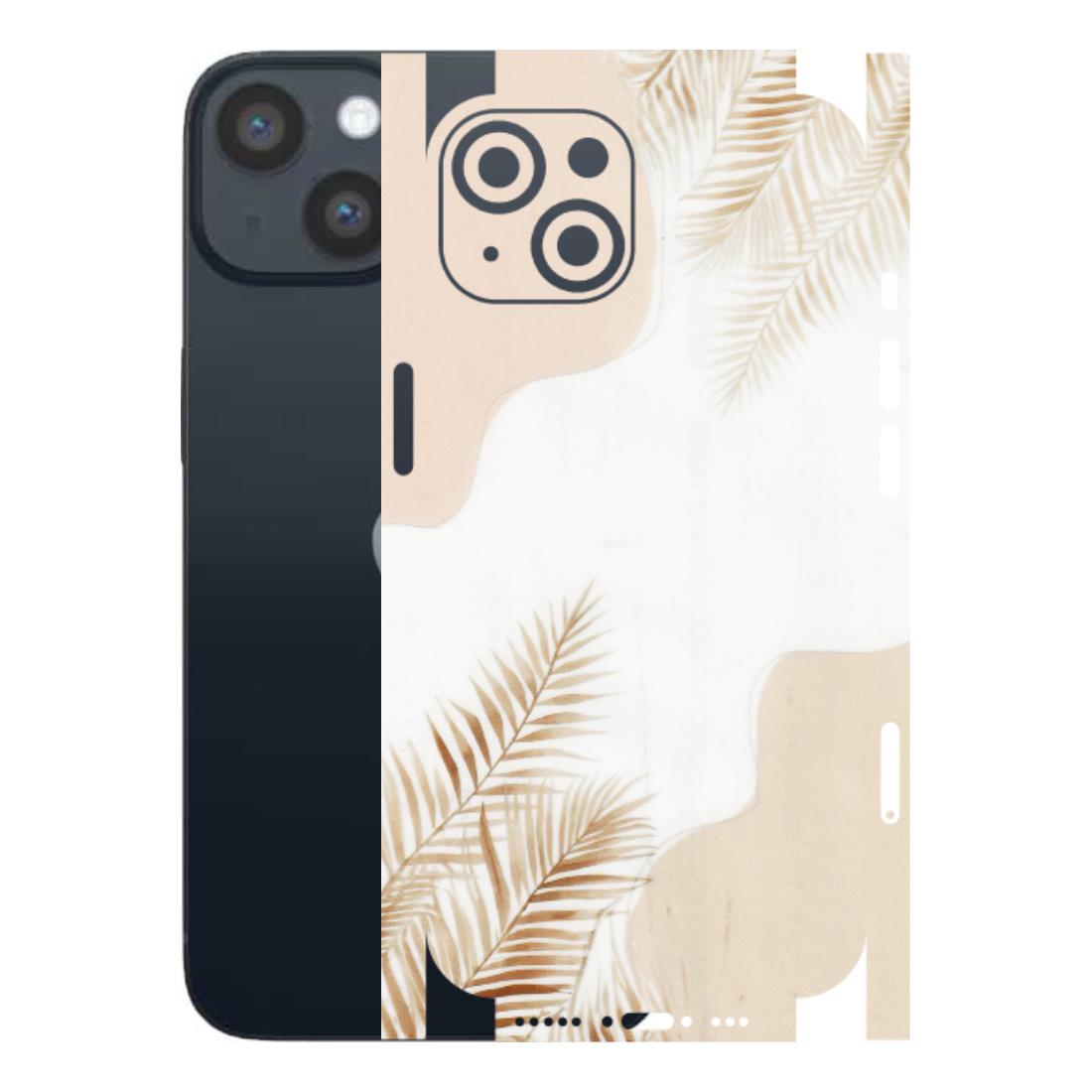 Apple iPhone Skins (All Models) - Gold Petals Abstract - Transparent Finish (T-08) iPhone 14