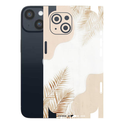 Apple iPhone Skins (All Models) - Gold Petals Abstract - Transparent Finish (T-08) iPhone 14