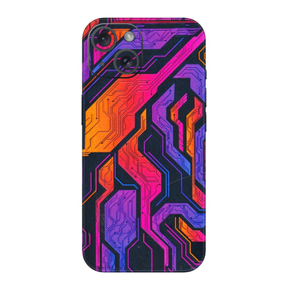 Apple iPhone Skins (All Models) - Tech Circuits Futuristic - 3D Embossed Finish (L-07) iPhone 15
