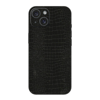 Apple iPhone Skins (All Models) - Snake Leather Black - 3D Embossed Finish (L-107) iPhone 15