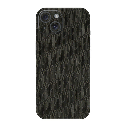 Apple iPhone Skins (All Models) - Black Abstract Pattern - 3D Embossed Finish (L-117) iPhone 15