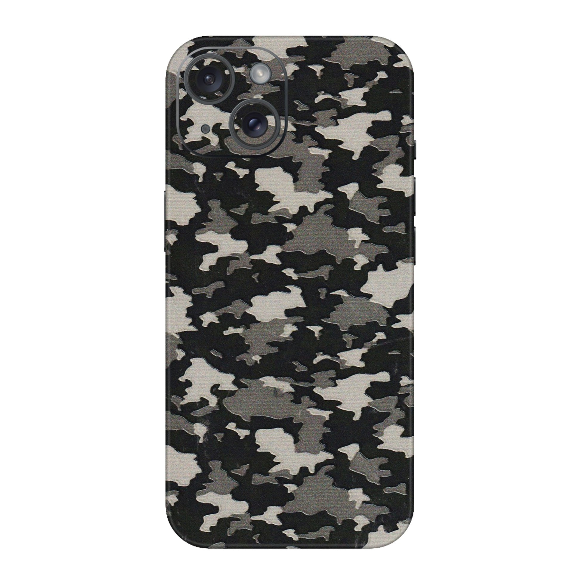 Apple iPhone Skins (All Models) - Black/Grey Camoflaunge - 3D Embossed Finish (L-142) iPhone 15