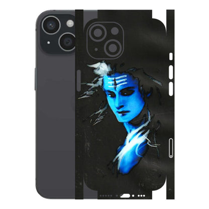 Apple iPhone Skins (All Models) - Har Har Mahadev Blue/Black - 3D Embossed Finish (L-185) iPhone 15