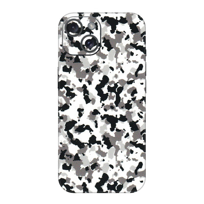 Apple iPhone Skins (All Models) - White Black Camouflage - 3D Embossed Finish (L-18) iPhone 15