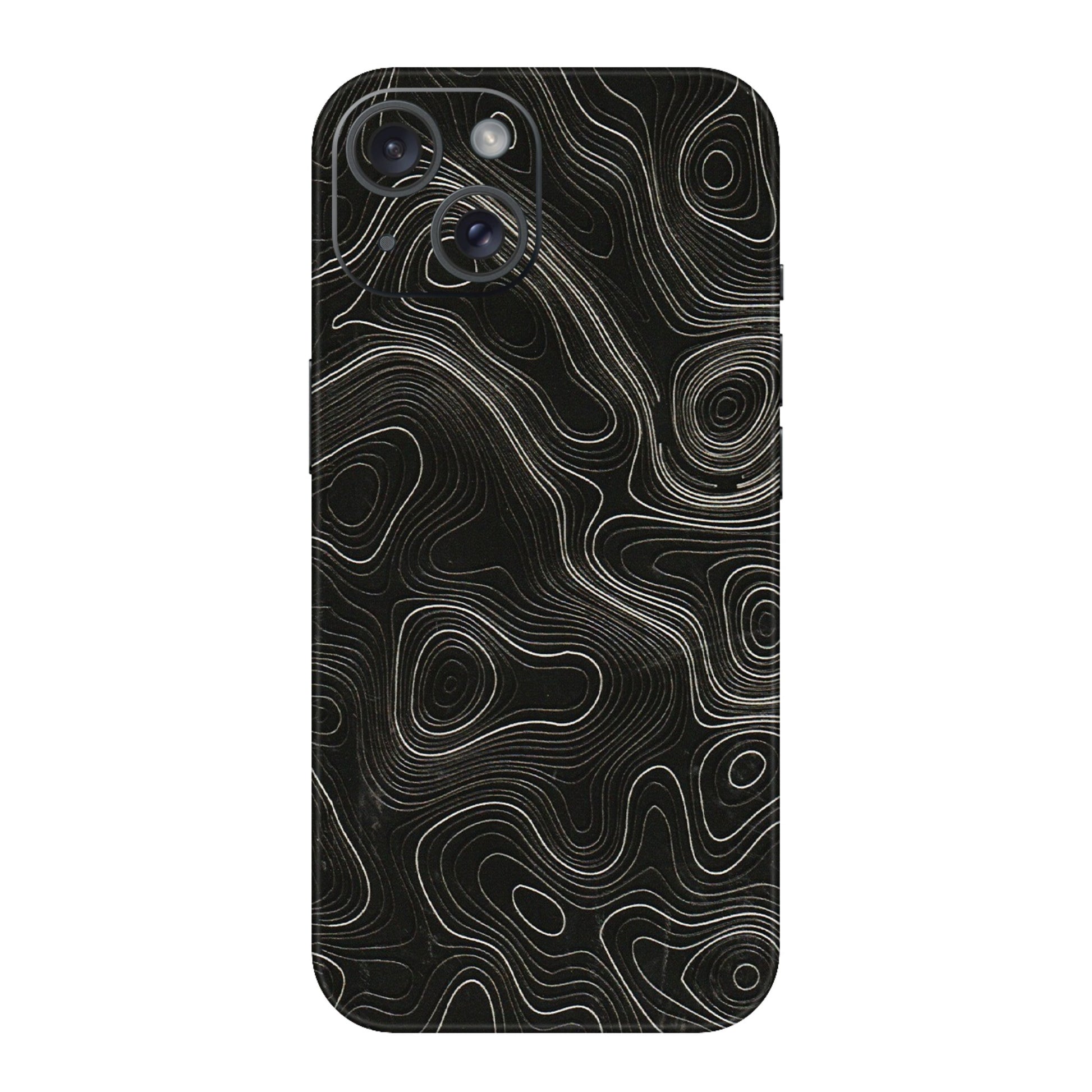 Apple iPhone Skins (All Models) - Black Swirl - 3D Embossed Finish (L-196) iPhone 15