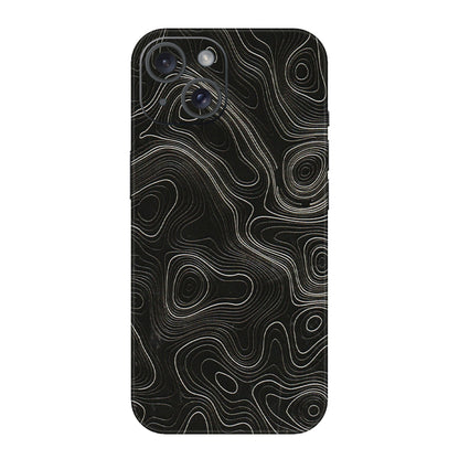 Apple iPhone Skins (All Models) - Black Swirl - 3D Embossed Finish (L-196) iPhone 15