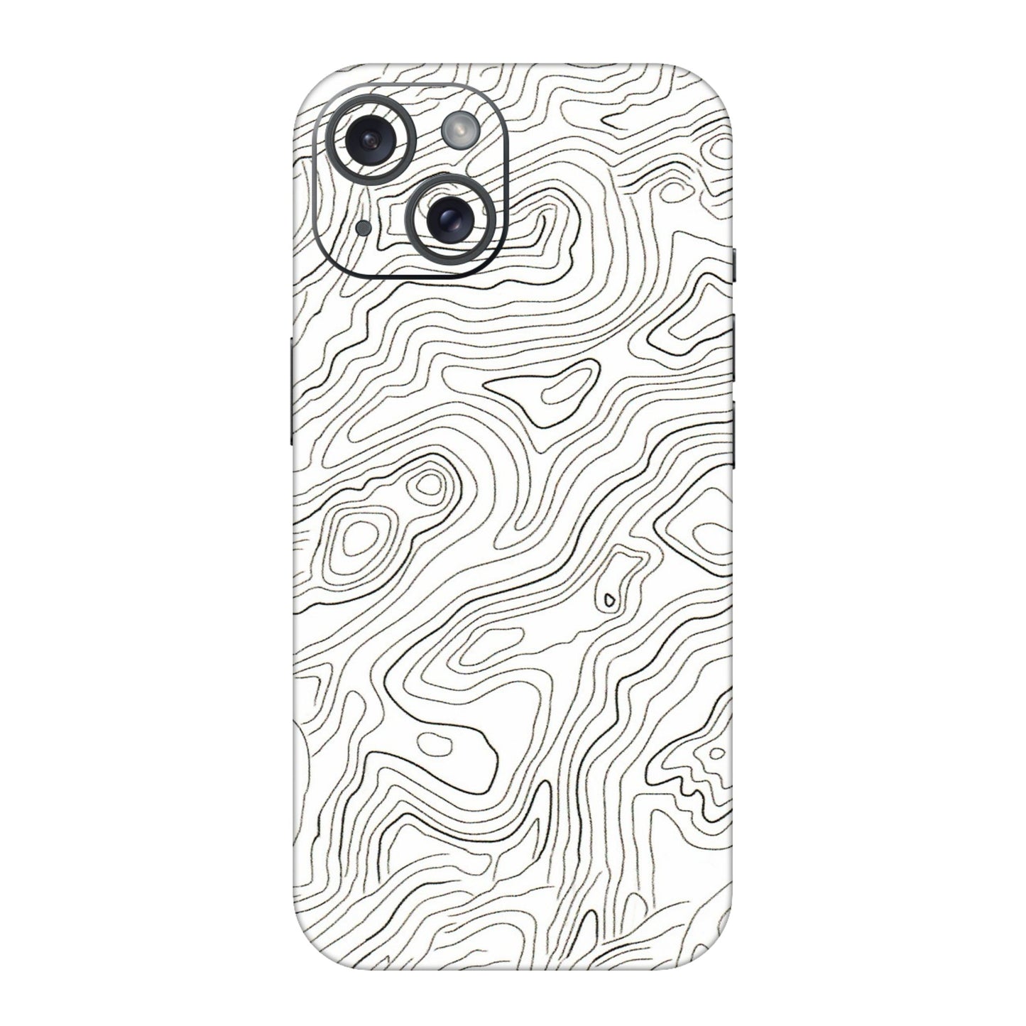 Apple iPhone Skins (All Models) - White Black Swirls - 3D Embossed Finish (L-219) iPhone 15