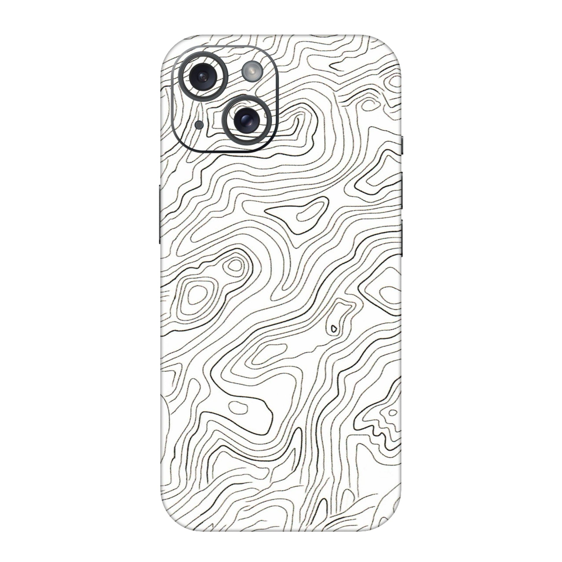 Apple iPhone Skins (All Models) - White Black Swirls - 3D Embossed Finish (L-219) iPhone 15