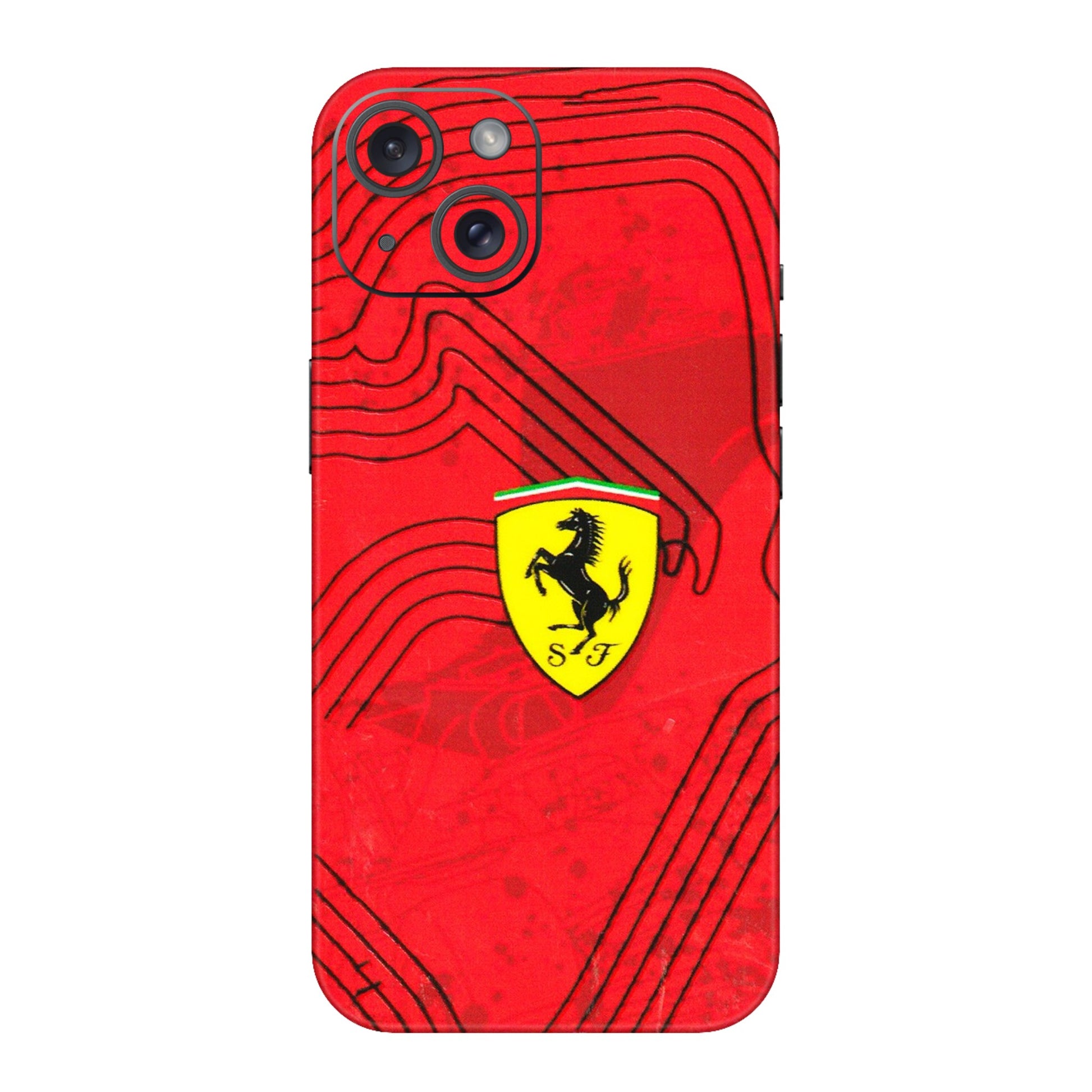 Apple iPhone Skins (All Models) - Red Ferrari Logo Stylish - 3D Embossed Finish (L-238) iPhone 15