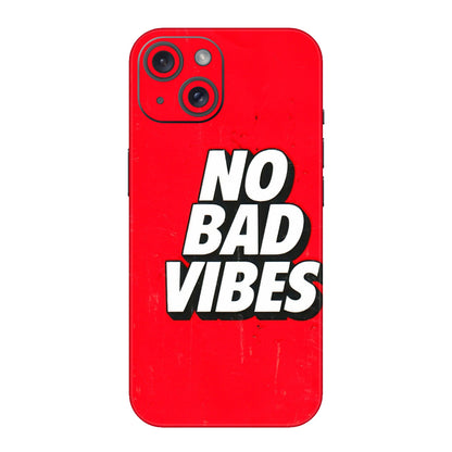 Apple iPhone Skins (All Models) - No Bad Vibes - 3D Embossed Finish (L-280) iPhone 15
