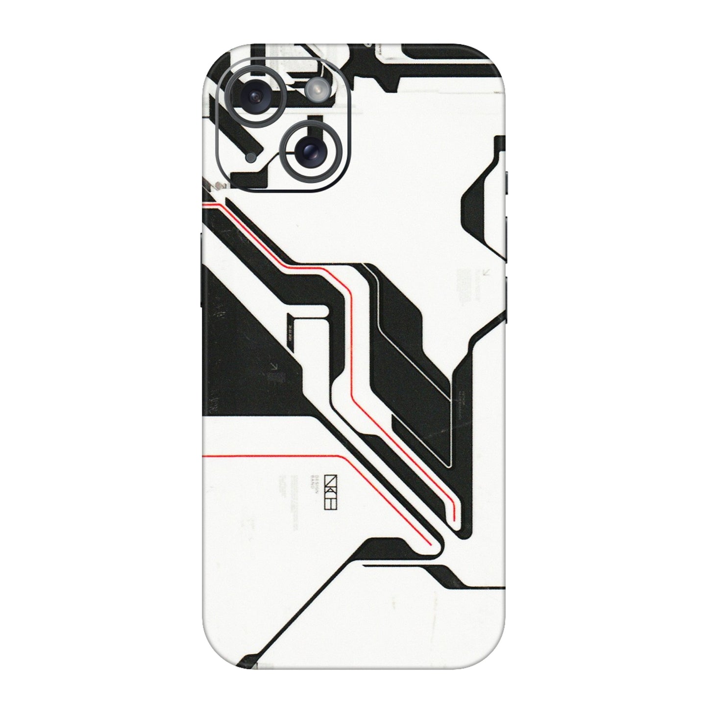 Apple iPhone Skins (All Models) - White Techy Logo - 3D Embossed Finish (L-312) iPhone 15