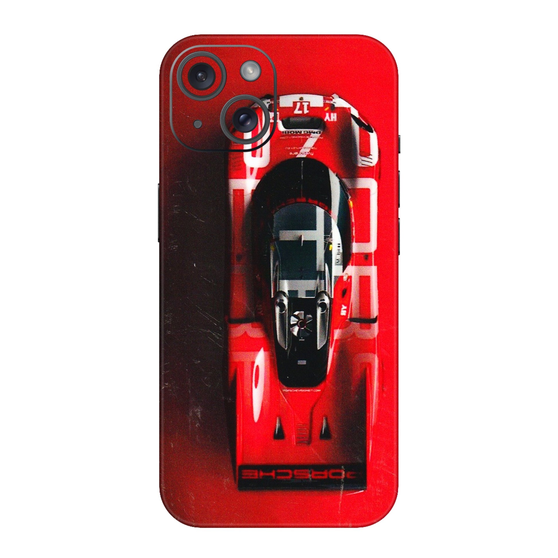 Apple iPhone Skins (All Models) - Red Porsche Car Logo - 3D Embossed Finish (L-315) iPhone 15