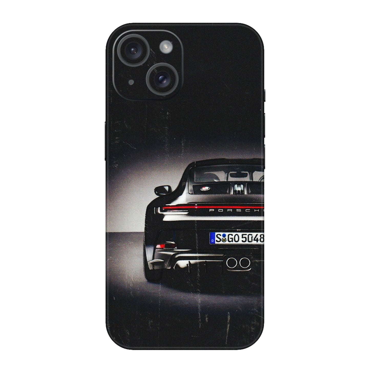 Apple iPhone Skins (All Models) - New Black Porsche GT3 - 3D Embossed Finish (L-327) iPhone 15