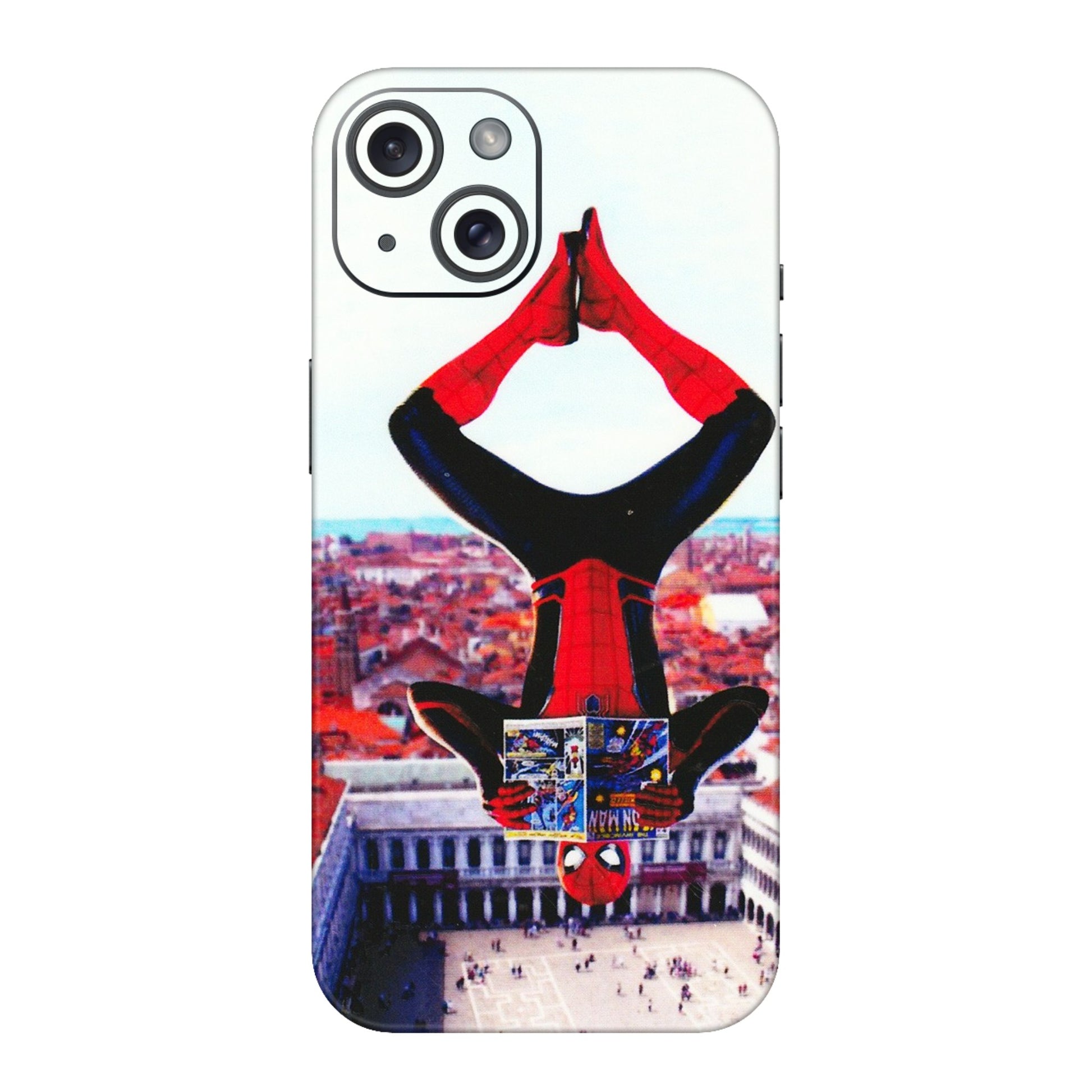 Apple iPhone Skins (All Models) - Spiderman Hanging - 3D Embossed Finish (L-53) iPhone 15