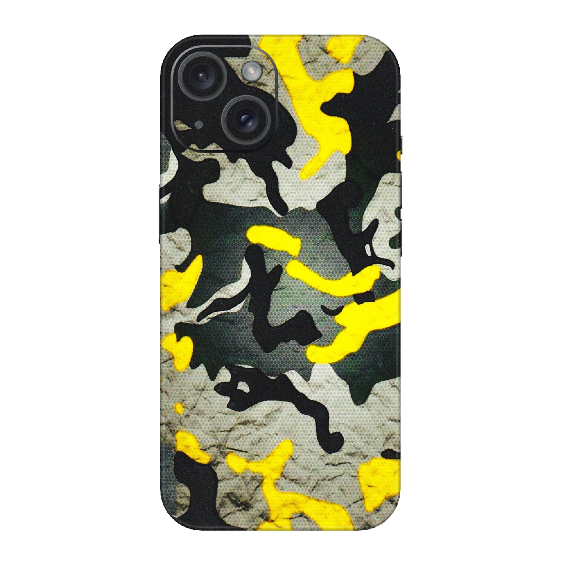 Apple iPhone Skins (All Models) - Yellow Camouflage - 3D Embossed Finish (L-61) iPhone 15