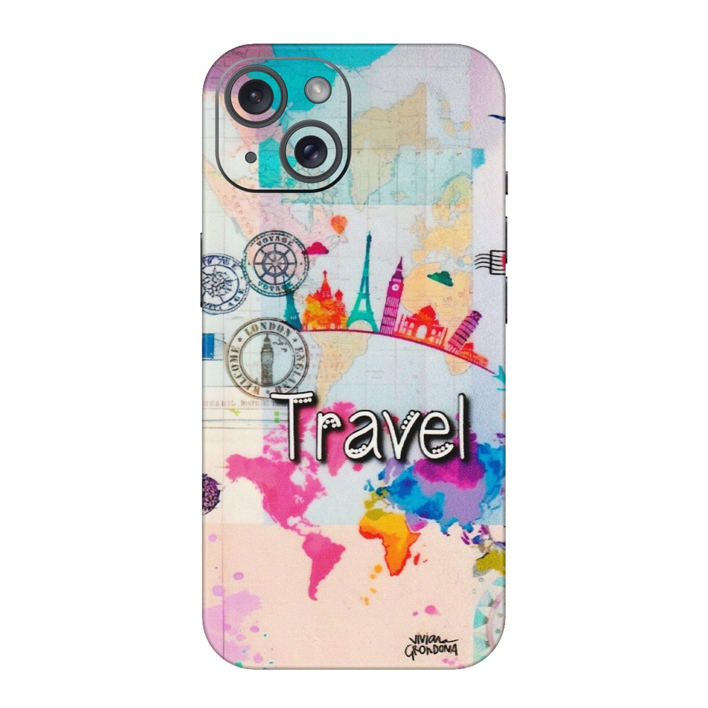 Apple iPhone Skins (All Models) - Travel The Wonders - Matte Finish (M-108) iPhone 15