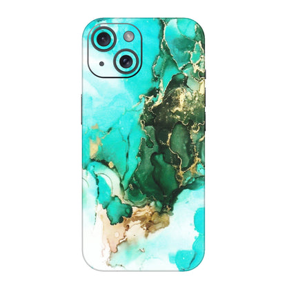 Apple iPhone Skins (All Models) - The Blue Gold Marble - Matte Finish (M-124) iPhone 15