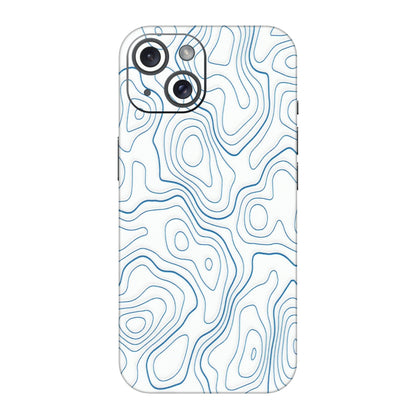 Apple iPhone Skins (All Models) - Blue And White Swirls - Matte Finish (M-139) iPhone 15