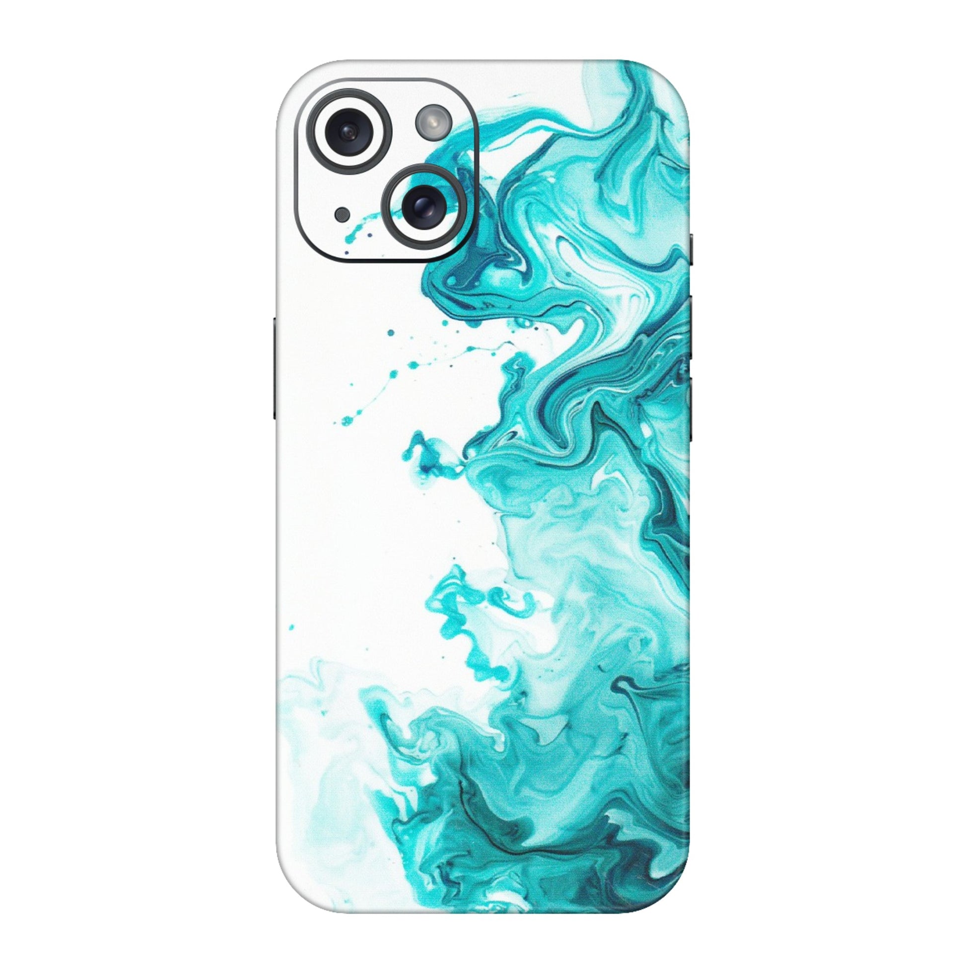 Apple iPhone Skins (All Models) - Sky Blue Abstract Colour - Matte Finish (M-146) iPhone 15