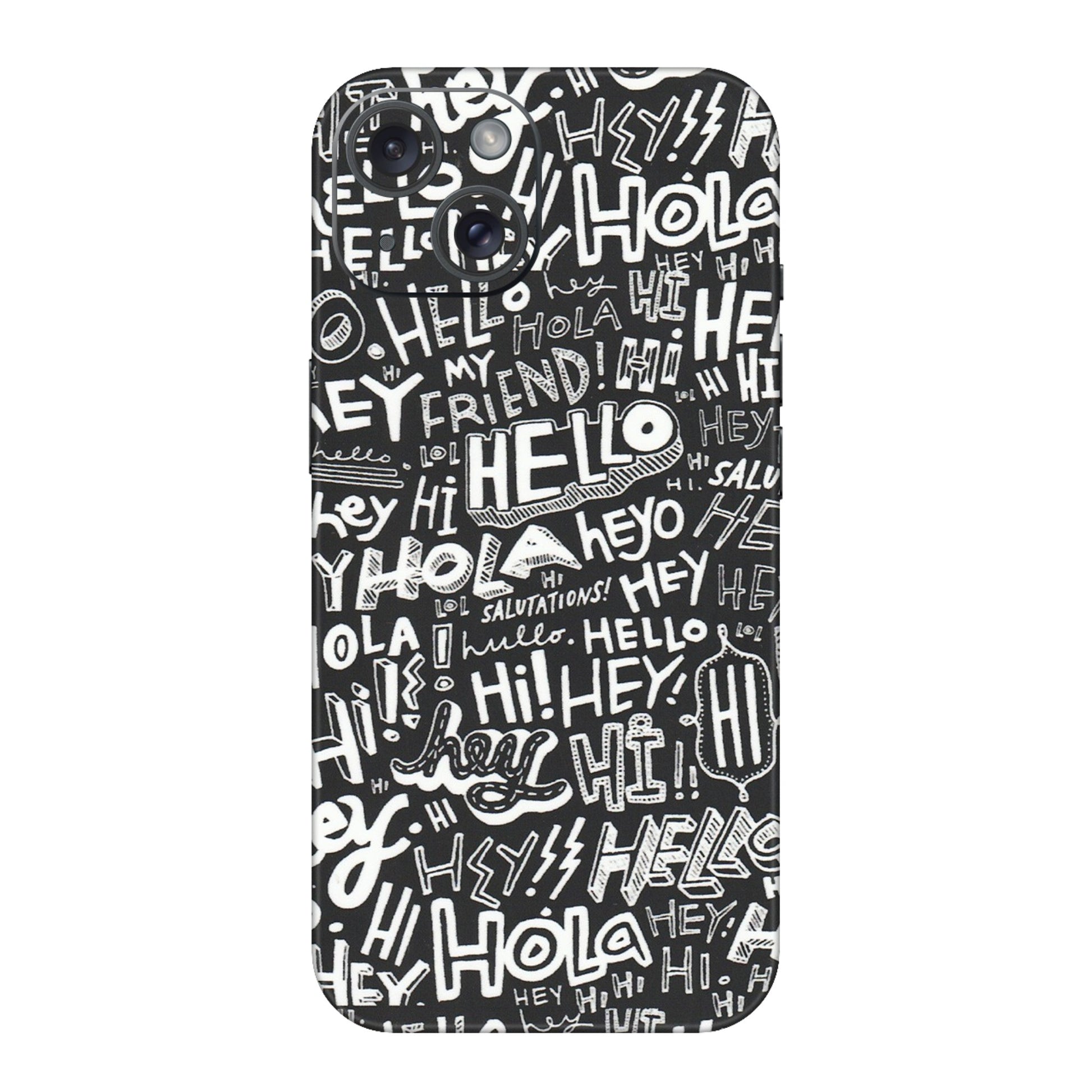 Apple iPhone Skins (All Models) - Hi Hello Doodles - Matte Finish (M-25) iPhone 15