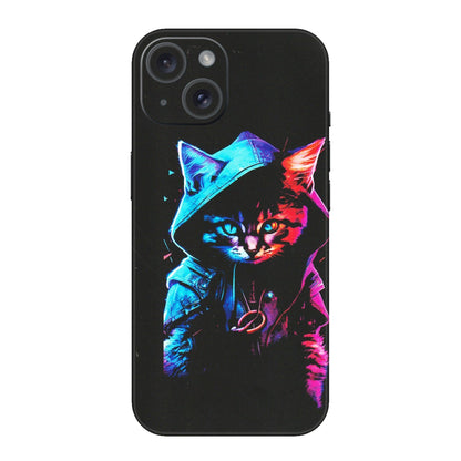 Apple iPhone Skins (All Models) - Cyberpunk Cat - Matte Finish (M-45) iPhone 15