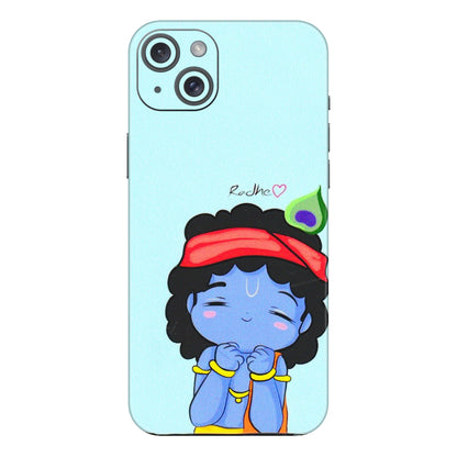 Apple iPhone Skins (All Models) - Radhe Radhe Cute Toon - 3D Embossed Finish (L-05) iPhone 15 Plus