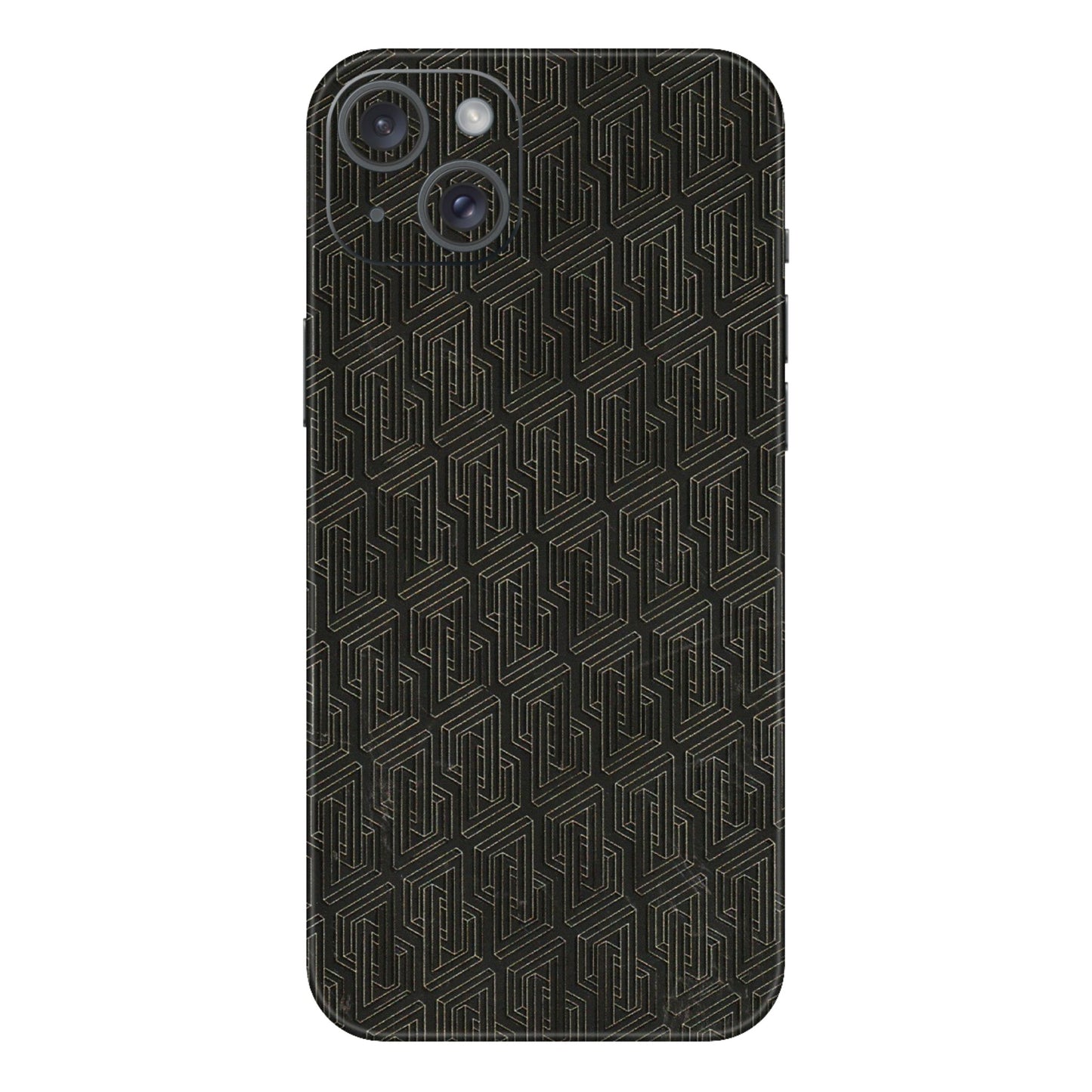 Apple iPhone Skins (All Models) - Black Abstract Pattern - 3D Embossed Finish (L-117) iPhone 15 Plus