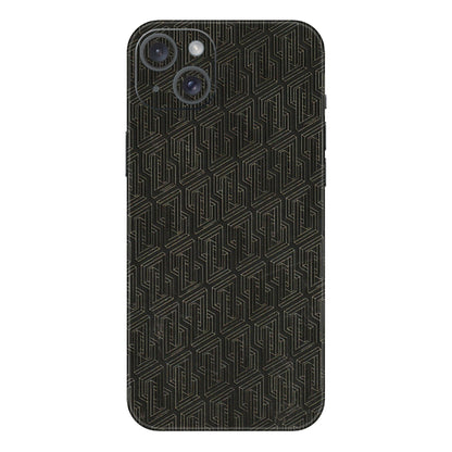 Apple iPhone Skins (All Models) - Black Abstract Pattern - 3D Embossed Finish (L-117) iPhone 15 Plus