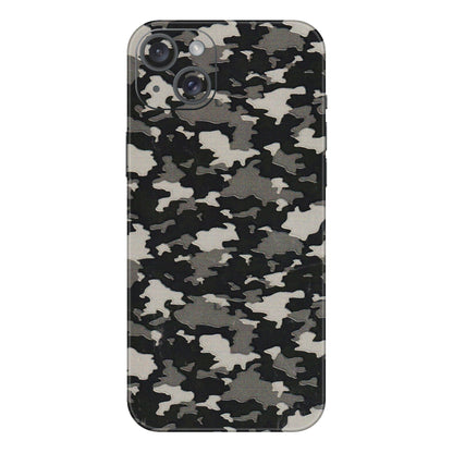 Apple iPhone Skins (All Models) - Black/Grey Camoflaunge - 3D Embossed Finish (L-142) iPhone 15 Plus